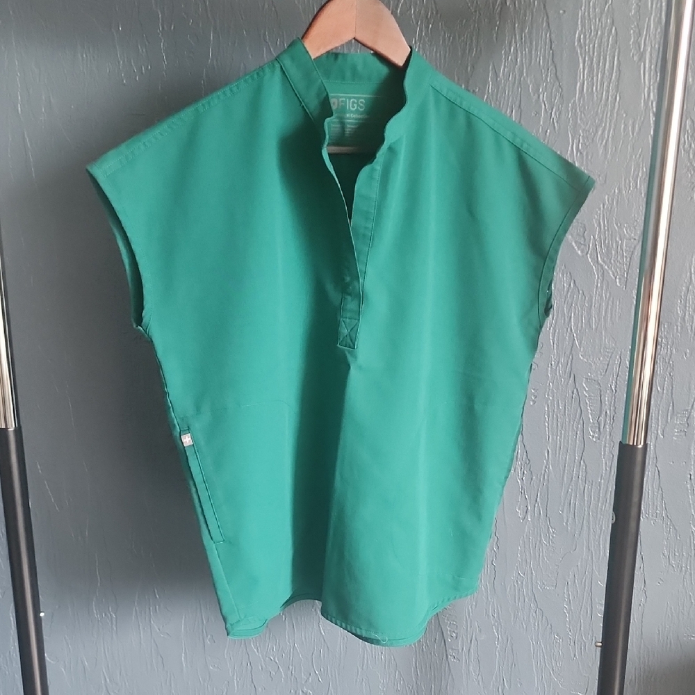Figs Vibrant Green Sleeveless Top